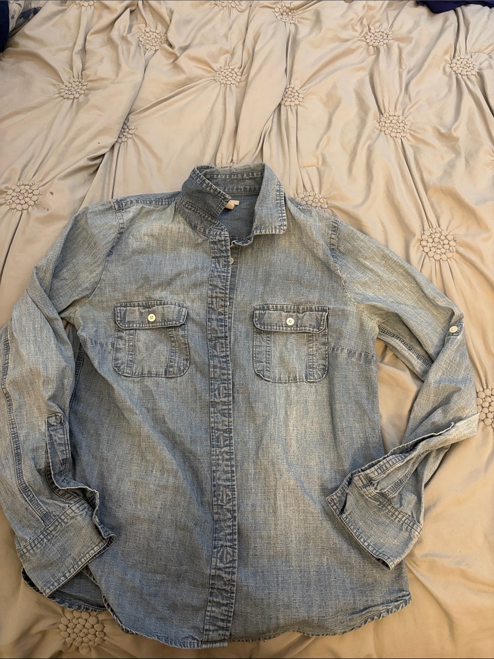 J. Crew Light Blue Denim Button-Down Shirt